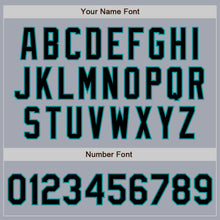 Load image into Gallery viewer, Custom Gray Black-Teal Bomber Varsity Letterman Zipper Jacket