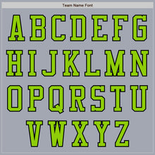 Load image into Gallery viewer, Custom Gray Neon Green-Black Bomber Varsity Letterman Zipper Jacket