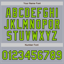 Load image into Gallery viewer, Custom Gray Neon Green-Black Bomber Varsity Letterman Zipper Jacket