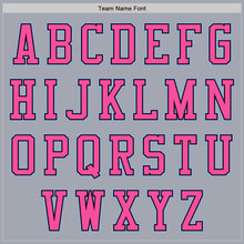 Load image into Gallery viewer, Custom Gray Light Blue Black-Pink Bomber Varsity Letterman Zipper Jacket