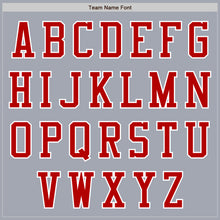 Load image into Gallery viewer, Custom Gray Red-White Bomber Varsity Letterman Zipper Jacket