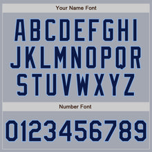 Load image into Gallery viewer, Custom Gray Navy-Light Blue Bomber Varsity Letterman Zipper Jacket