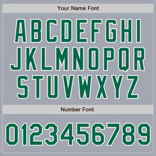 Load image into Gallery viewer, Custom Gray Kelly Green-White Bomber Varsity Letterman Zipper Jacket