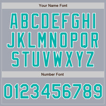 Load image into Gallery viewer, Custom Gray Aqua-White Bomber Varsity Letterman Zipper Jacket