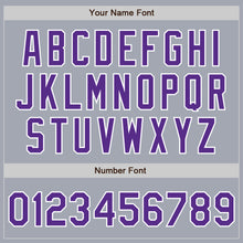 Load image into Gallery viewer, Custom Gray Purple-White Bomber Varsity Letterman Zipper Jacket