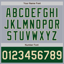 Load image into Gallery viewer, Custom Gray Cream-Green Bomber Varsity Letterman Two Tone Zipper Jacket