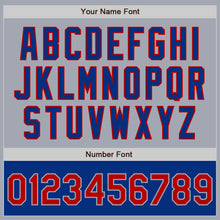 Load image into Gallery viewer, Custom Gray Red-Royal Bomber Varsity Letterman Two Tone Zipper Jacket