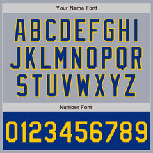 Load image into Gallery viewer, Custom Gray Yellow-Royal Bomber Varsity Letterman Two Tone Zipper Jacket