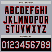 Load image into Gallery viewer, Custom Gray Red-Black Bomber Varsity Letterman Two Tone Zipper Jacket