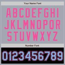 Load image into Gallery viewer, Custom Gray Light Blue Black-Pink Bomber Varsity Letterman Two Tone Zipper Jacket