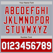 Load image into Gallery viewer, Custom Gray White-Red Bomber Varsity Letterman Two Tone Zipper Jacket