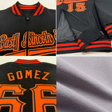 Load image into Gallery viewer, Custom Gray Navy-Red Bomber Varsity Letterman Two Tone Zipper Jacket
