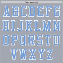 Load image into Gallery viewer, Custom Gray White-Light Blue Bomber Varsity Letterman Two Tone Zipper Jacket