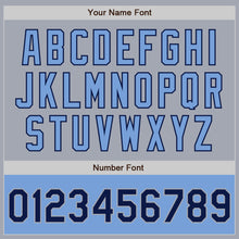 Load image into Gallery viewer, Custom Gray Navy-Light Blue Bomber Varsity Letterman Two Tone Zipper Jacket