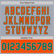 Load image into Gallery viewer, Custom Gray Kelly Green-Orange Bomber Varsity Letterman Two Tone Zipper Jacket