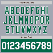 Load image into Gallery viewer, Custom Gray White-Kelly Green Varsity Letterman Two Tone Zipper Jacket