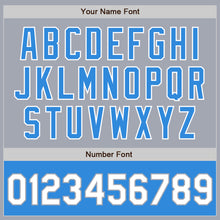 Load image into Gallery viewer, Custom Gray White-Powder Blue Varsity Letterman Two Tone Zipper Jacket