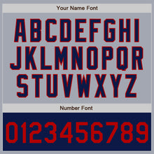 Load image into Gallery viewer, Custom Gray Red-Navy Varsity Letterman Two Tone Zipper Jacket