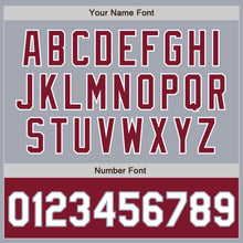 Load image into Gallery viewer, Custom Gray White-Crimson Varsity Letterman Two Tone Zipper Jacket