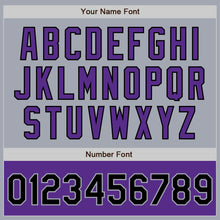 Load image into Gallery viewer, Custom Gray Black-Purple Varsity Letterman Two Tone Zipper Jacket