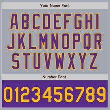 Load image into Gallery viewer, Custom Gray Gold-Purple Varsity Letterman Two Tone Zipper Jacket