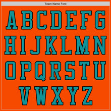 Load image into Gallery viewer, Custom Orange Teal-Black Bomber Varsity Letterman Zipper Jacket