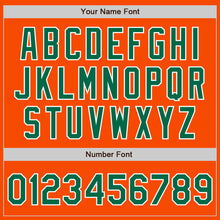 Load image into Gallery viewer, Custom Orange Kelly Green-White Bomber Varsity Letterman Zipper Jacket