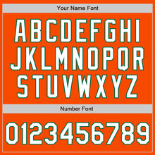 Load image into Gallery viewer, Custom Orange White-Kelly Green Bomber Varsity Letterman Zipper Jacket