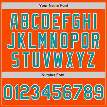 Load image into Gallery viewer, Custom Orange Teal-White Bomber Varsity Letterman Zipper Jacket