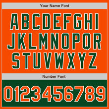 Load image into Gallery viewer, Custom Orange White-Green Bomber Varsity Letterman Two Tone Zipper Jacket