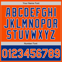 Load image into Gallery viewer, Custom Orange White-Royal Bomber Varsity Letterman Two Tone Zipper Jacket