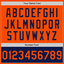 Load image into Gallery viewer, Custom Orange Navy Bomber Varsity Letterman Two Tone Zipper Jacket