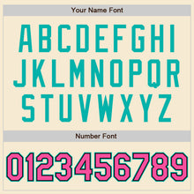 Load image into Gallery viewer, Custom Cream Pink Black-Aqua Bomber Varsity Letterman Zipper Jacket