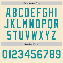 Load image into Gallery viewer, Custom Cream Teal-White Bomber Varsity Letterman Zipper Jacket