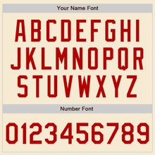 Load image into Gallery viewer, Custom Cream Red-Black Bomber Varsity Letterman Zipper Jacket