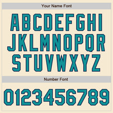 Load image into Gallery viewer, Custom Cream Teal Navy-Gray Bomber Varsity Letterman Zipper Jacket