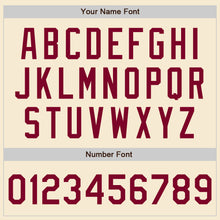 Load image into Gallery viewer, Custom Cream Maroon Bomber Varsity Letterman Zipper Jacket