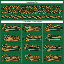 Load image into Gallery viewer, Custom Kelly Green Old Gold-Black Hockey Lace Neck Jersey