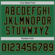 Load image into Gallery viewer, Custom Kelly Green Black-Old Gold Mesh Authentic Throwback Baseball Jersey