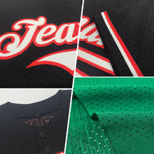 Load image into Gallery viewer, Custom Kelly Green White-Black Mesh Authentic Throwback Baseball Jersey