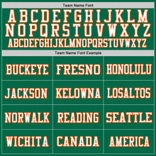 Load image into Gallery viewer, Custom Kelly Green Orange-White Mesh Authentic Throwback Football Jersey