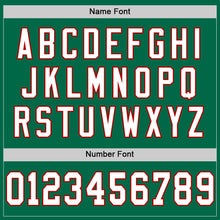 Load image into Gallery viewer, Custom Kelly Green White-Red Mesh Authentic Throwback Football Jersey