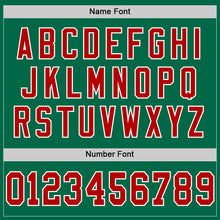 Load image into Gallery viewer, Custom Kelly Green Red-White Mesh Authentic Throwback Football Jersey