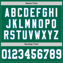 Load image into Gallery viewer, Custom Kelly Green White-Light Blue Mesh Authentic Throwback Football Jersey