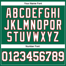 Load image into Gallery viewer, Custom Kelly Green White-Red Authentic Football Jersey