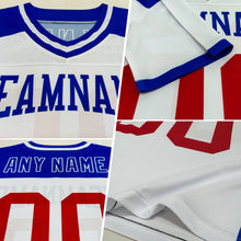 Load image into Gallery viewer, Custom Kelly Green Royal-White Authentic Football Jersey