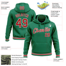 Load image into Gallery viewer, Custom Stitched Kelly Green Red-White Sports Pullover Sweatshirt Hoodie
