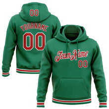 Load image into Gallery viewer, Custom Stitched Kelly Green Red-White Sports Pullover Sweatshirt Hoodie