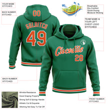 Load image into Gallery viewer, Custom Stitched Kelly Green Orange-White Sports Pullover Sweatshirt Hoodie