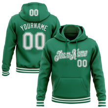Load image into Gallery viewer, Custom Stitched Kelly Green White Sports Pullover Sweatshirt Hoodie